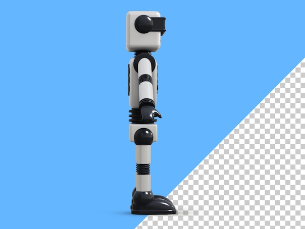 Rendering 3D di robot Android bianco.