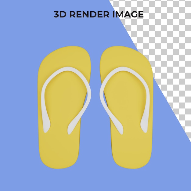Rendering 3D di sandali da spiaggia premium psd