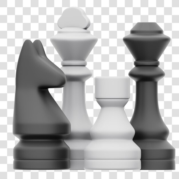 Rendering 3D di scacchi Icon isolato sfondo trasparente