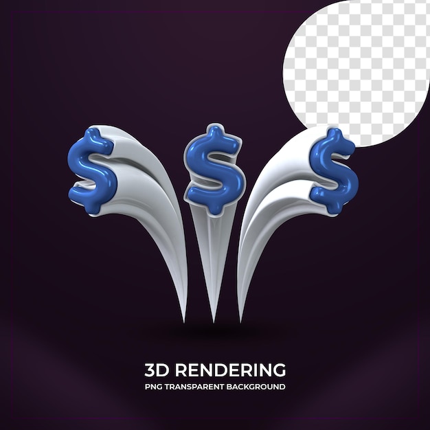 Rendering 3d di simbolo di valuta del dollaro