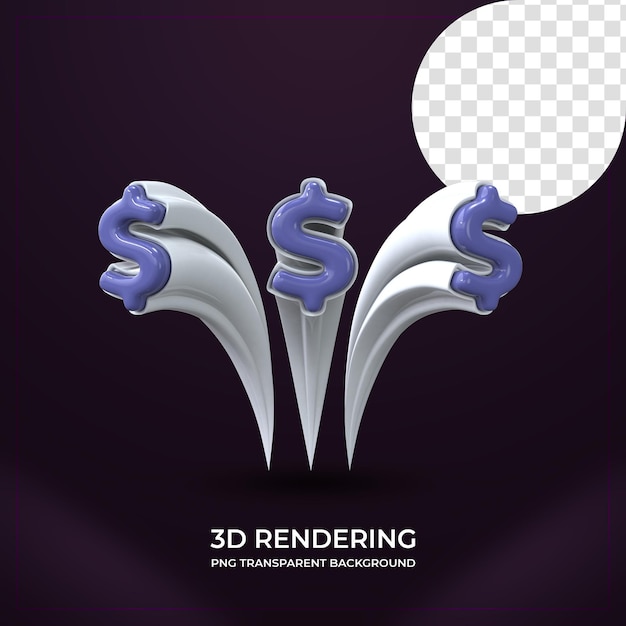 Rendering 3d di simbolo di valuta del dollaro