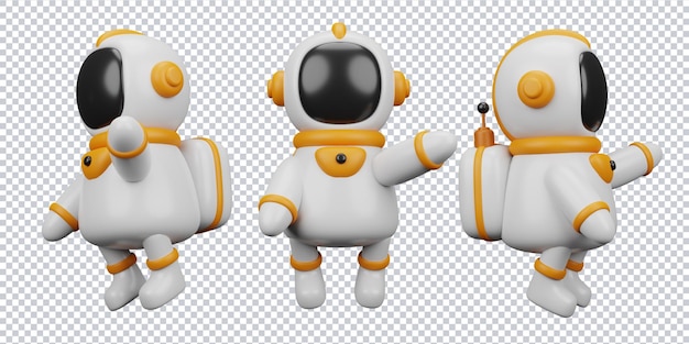 Rendering 3d di simpatico astronauta per i social media
