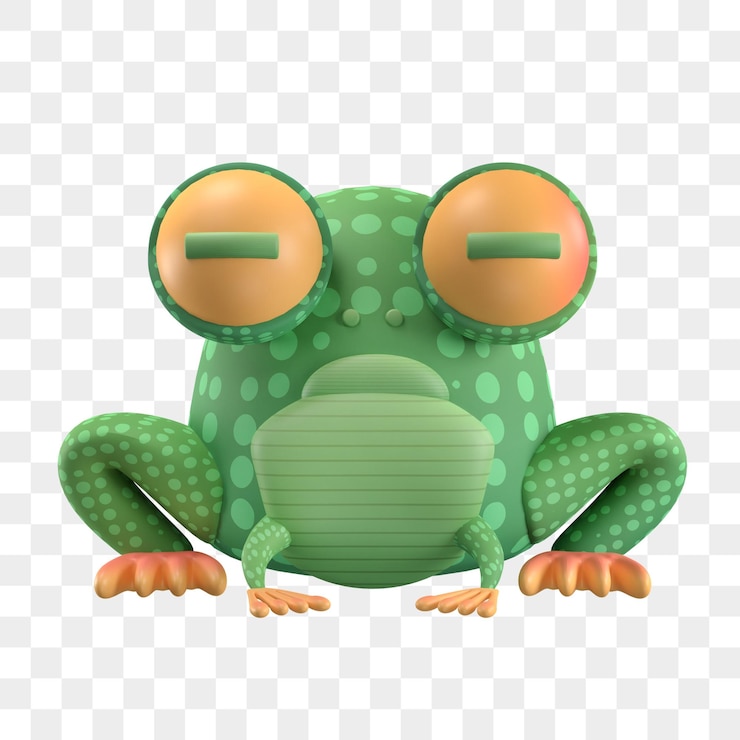 PSD rendering 3d di simpatico personaggio rana