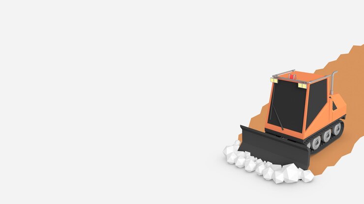 PSD rendering 3d di spazzaneve con sfondo di neve
