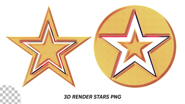 Rendering 3D di stella dorata luminosa