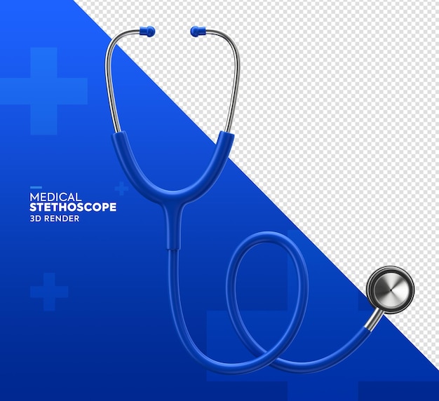 Rendering 3D di stetoscopio medico realistico