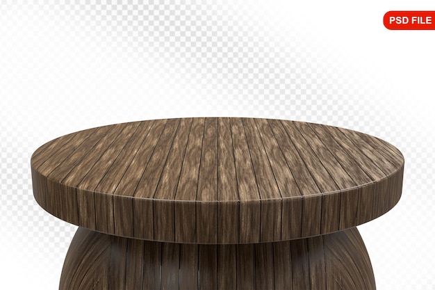Rendering 3D di tavolo in legno