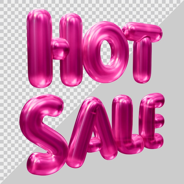 Rendering 3d di testo di vendita caldo con stile moderno