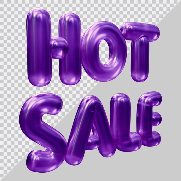 Rendering 3d di testo di vendita caldo con stile moderno