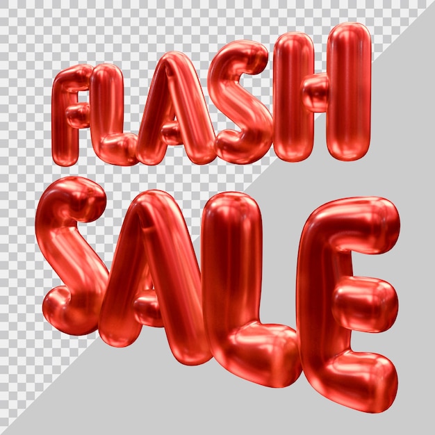 Rendering 3d di testo di vendita flash con stile moderno