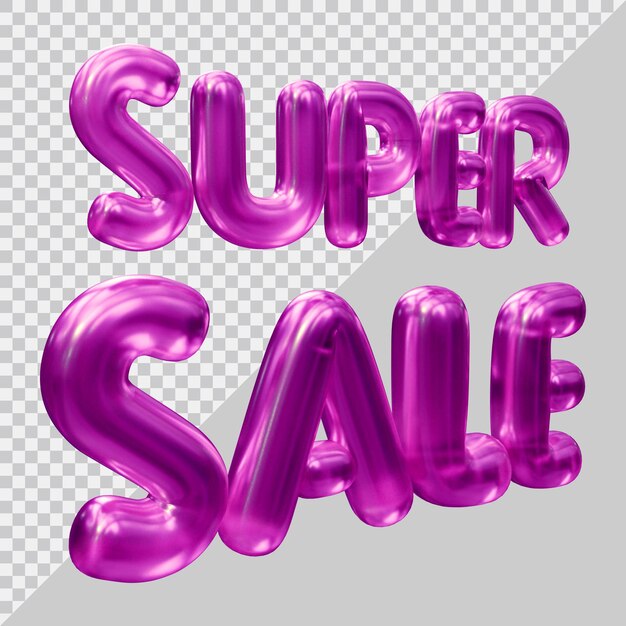 Rendering 3d di testo super vendita con stile moderno
