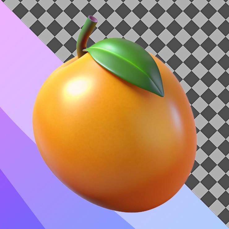 PSD rendering 3d di un albicocco maturo