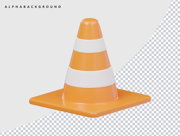 Rendering 3D di un cono di traffico