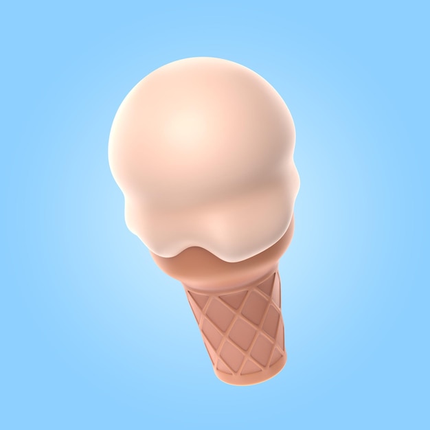 Rendering 3D di un delizioso gelato