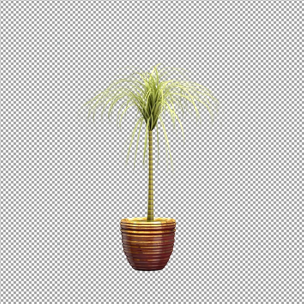 Rendering 3D di un fiore in un vaso