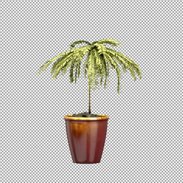 Rendering 3D di un fiore in un vaso