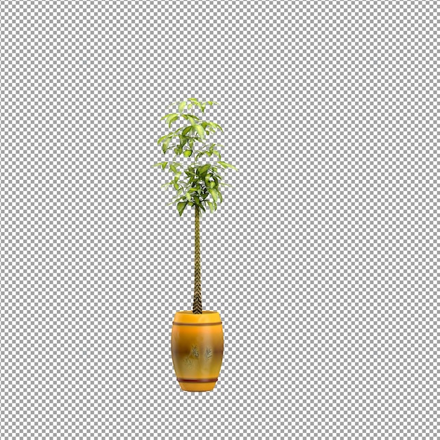 Rendering 3D di un fiore in un vaso