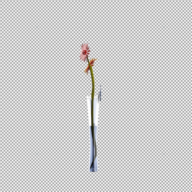 Rendering 3D di un fiore in un vaso