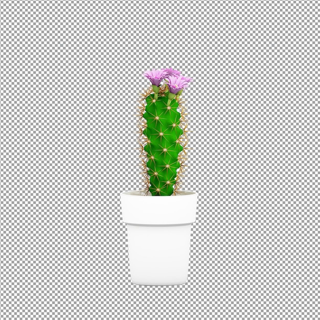Rendering 3D di un fiore in un vaso