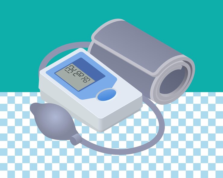 PSD rendering 3d di un misuratore di pressione del corpo umano