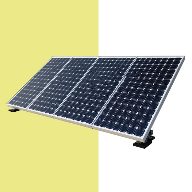 Rendering 3D di un pannello solare isolato su uno sfondo bianco sfondo alfa trasparente png