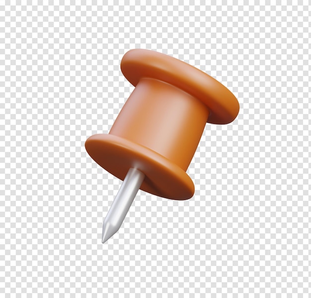 Rendering 3D di un perno a spinta arancione