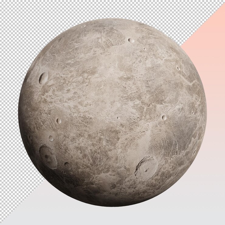 PSD rendering 3d di un pianeta cerere