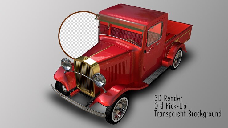 PSD rendering 3d di un pick-up antico