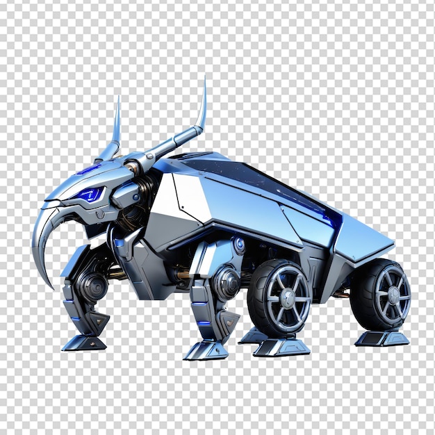 Rendering 3D di un robot isolato su uno sfondo trasparente