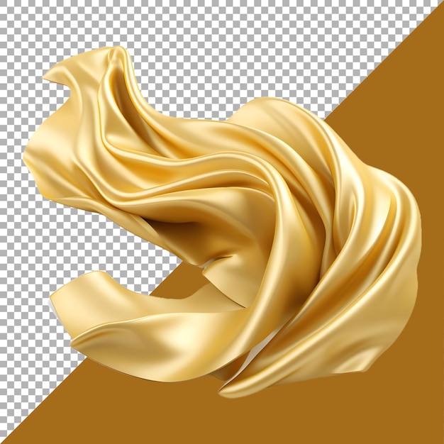 Rendering 3D di un tessuto di seta colorato su uno sfondo trasparente