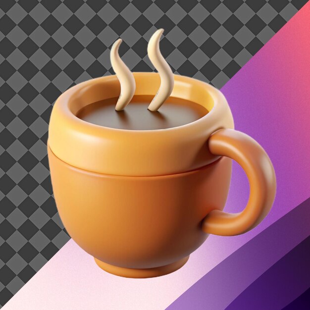 Rendering 3D di una bevanda calda in una tazza