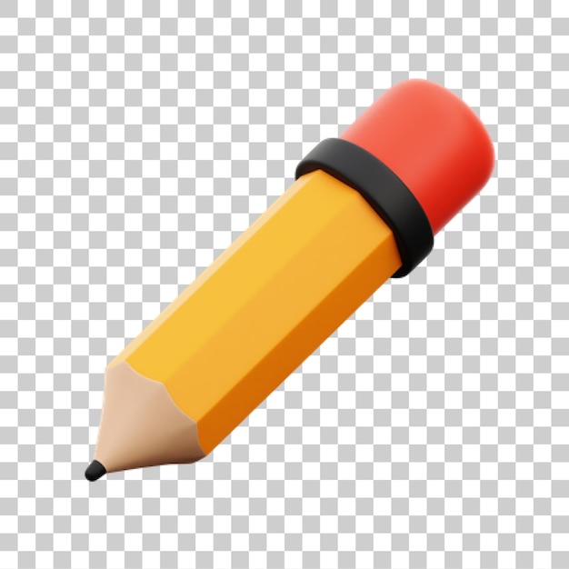 Rendering 3D di una matita gialla