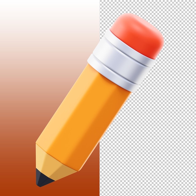 Rendering 3D di una matita gialla