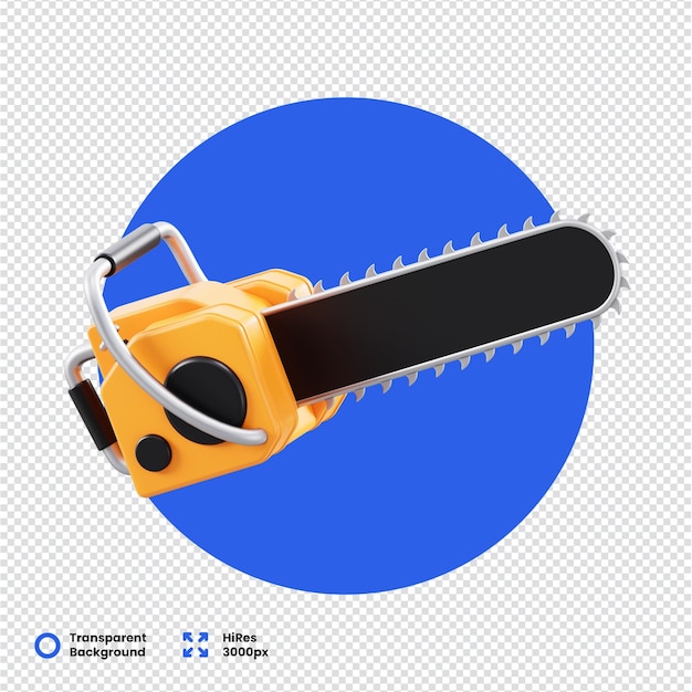 Rendering 3D di una moderna motosega