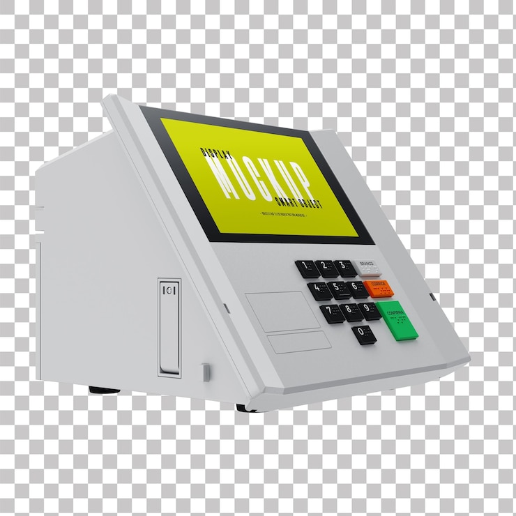 PSD rendering 3d di una nuova macchina elettorale elettronica brasiliana con sfondo trasparente