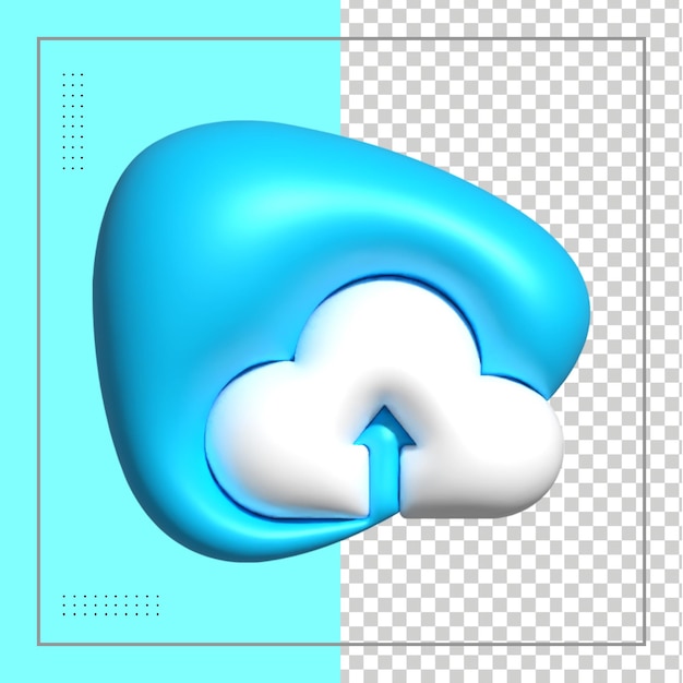 Rendering 3D di una nuvola Morbido cartone animato rotondo soffice nuvola 3d