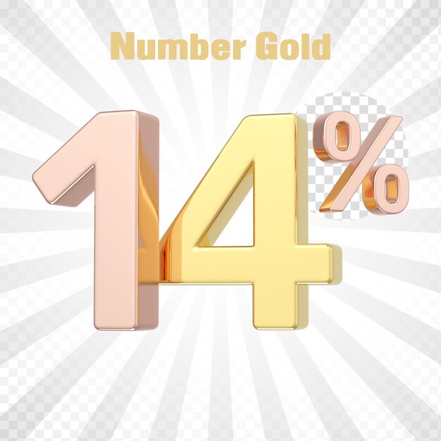 Rendering 3D di una percentuale d'oro