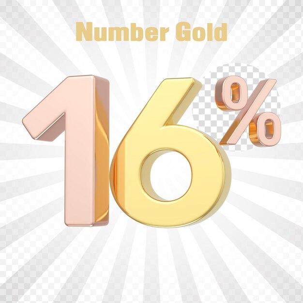 Rendering 3D di una percentuale d'oro