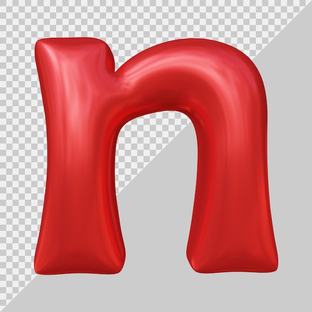 Rendering 3d di una piccola lettera n palloncino