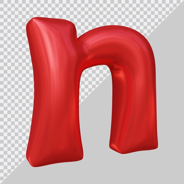 Rendering 3d di una piccola lettera n palloncino