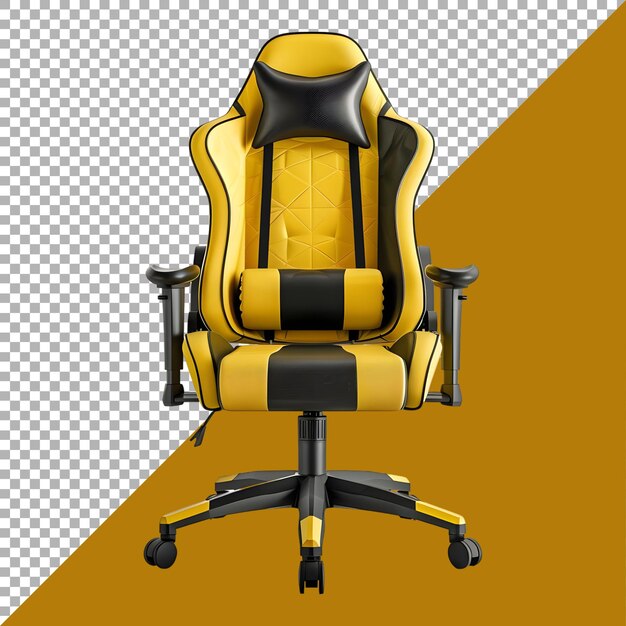 Rendering 3D di una sedia da gioco colorata su uno sfondo trasparente generato da Ai