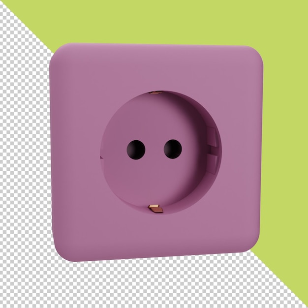 Rendering 3D di una spina a muro viola