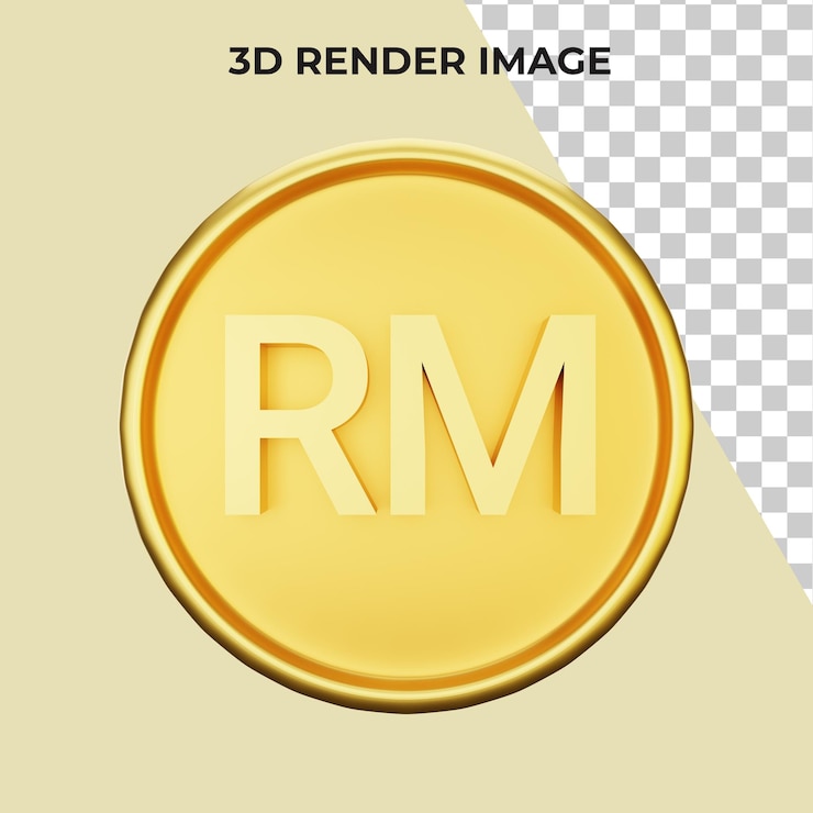 PSD rendering 3d di valuta ringgit