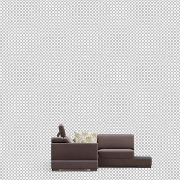 Rendering 3D divano isometrico