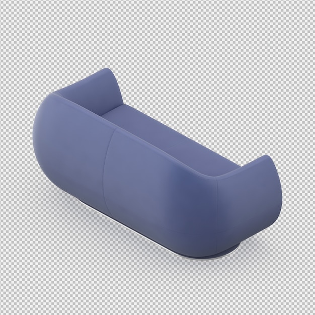 Rendering 3D divano isometrico