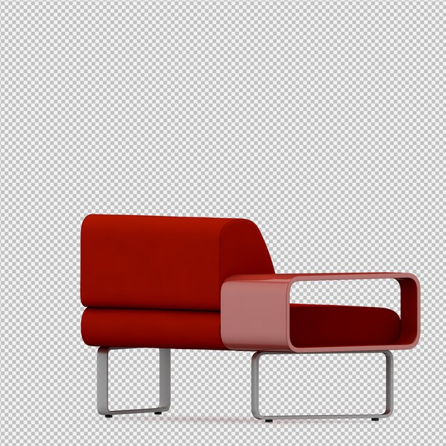 Rendering 3D divano isometrico