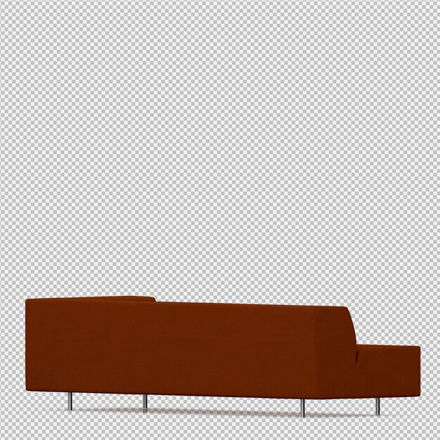 Rendering 3D divano isometrico