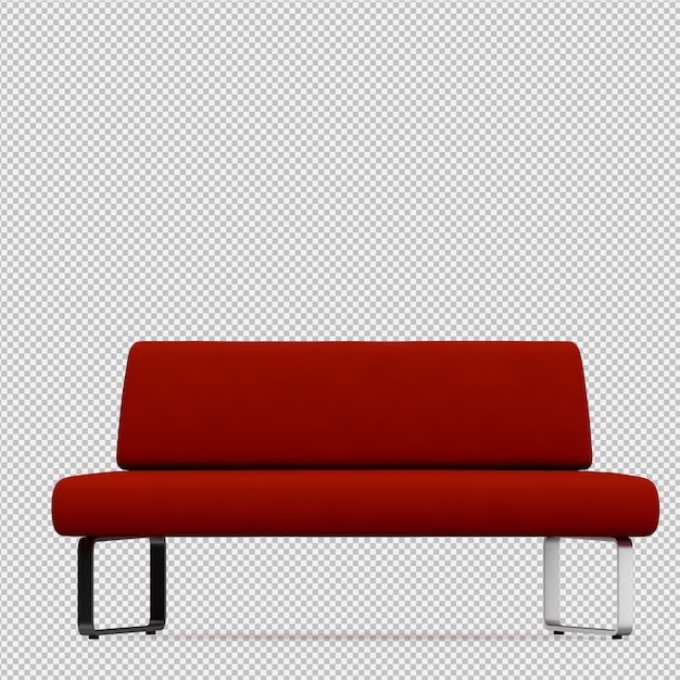 Rendering 3D divano isometrico