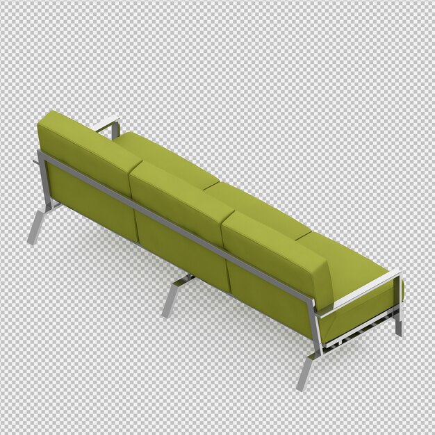 Rendering 3D divano isometrico