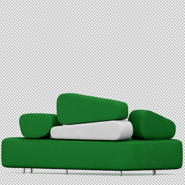 Rendering 3D divano isometrico